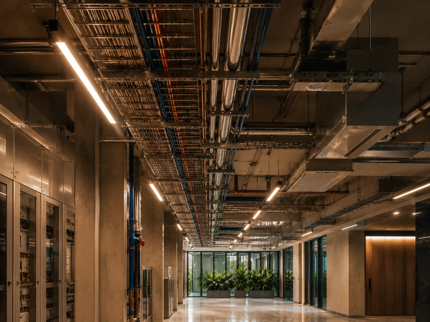 Electrical and plumbing service coordination